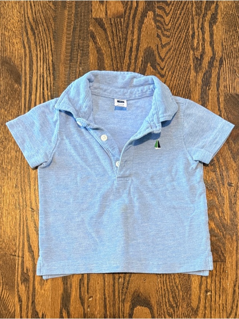Janie and Jack Light Blue Polo with Sailboat Accent